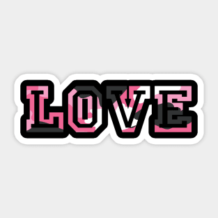 LOVE - Pink Camo Sticker